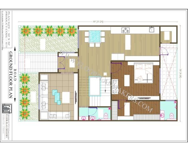 30x50 Ground Floor Plan