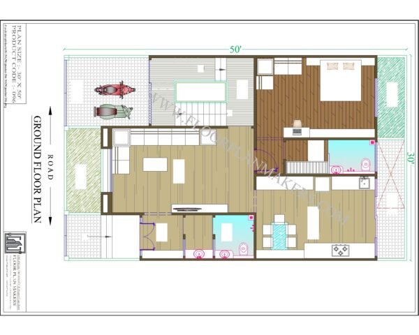 30x50 Ground Floor Plan