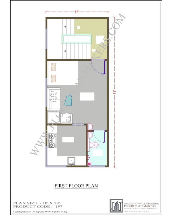 10x28 First Floor Plan