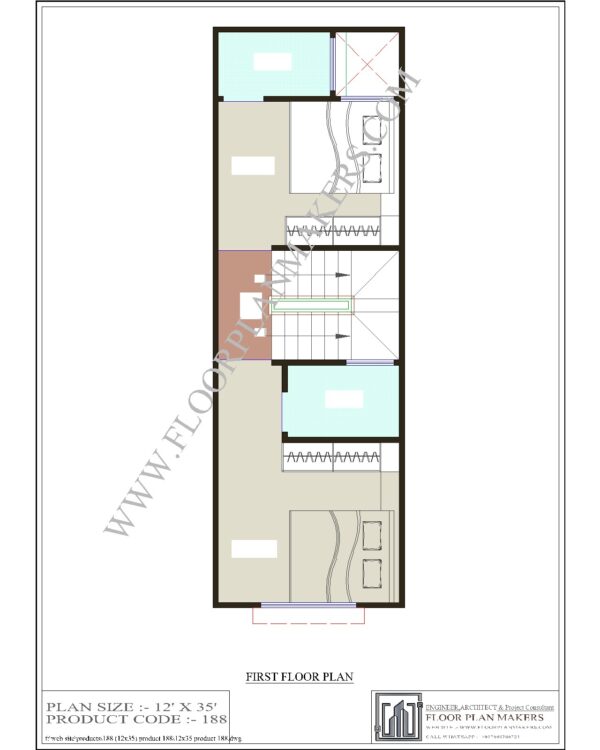 12x35 First Floor Plan