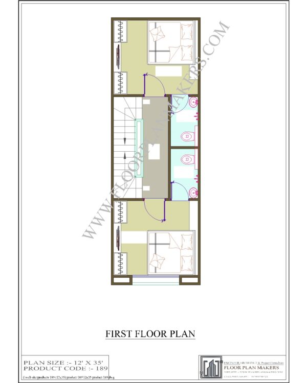 12x35 First Floor Plan