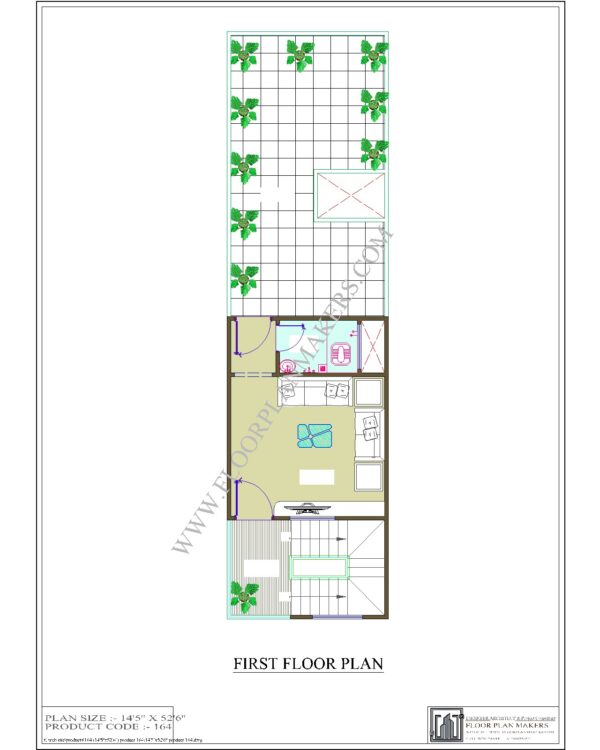 14x52 First Floor Plan