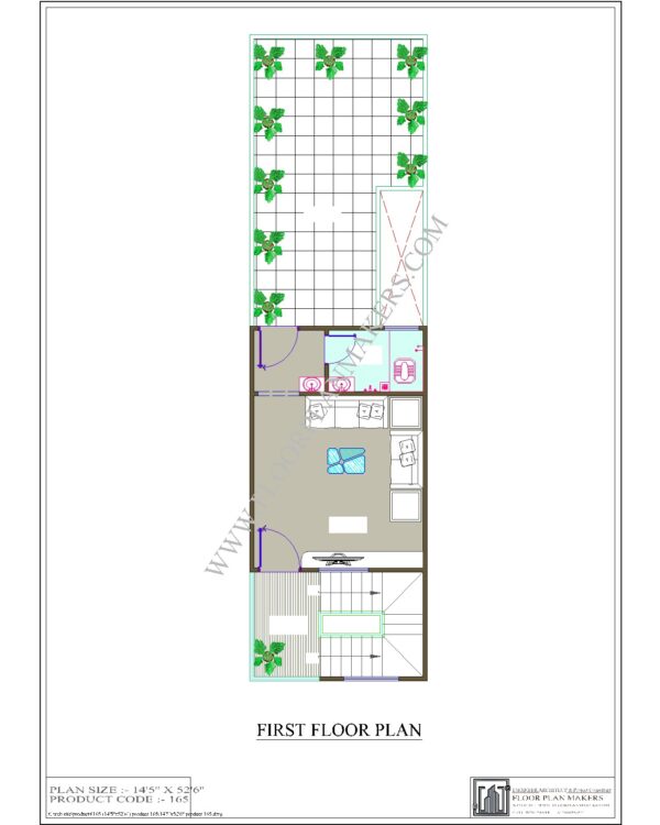 14x52 First Floor Plan
