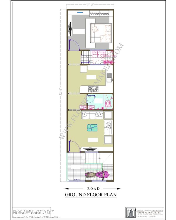 14x52 Ground Floor Plan
