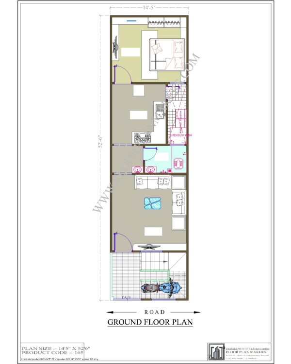 14x52 Ground Floor Plan