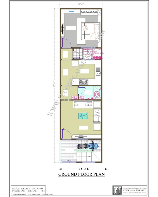 14x52 Ground Floor Plan