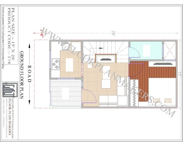 15x28 Ground Floor Plan