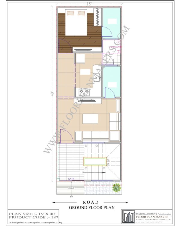 15x40 First Floor Plan