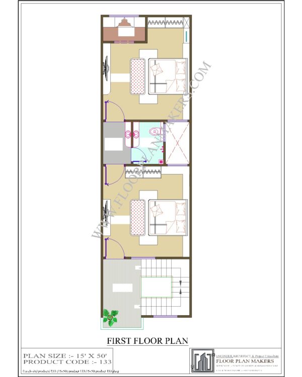 15x50 First Floor Plan