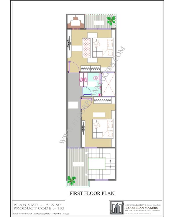15x50 First Floor Plan