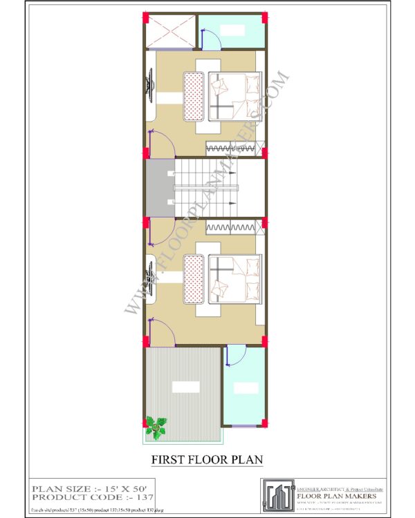 15×50 First Floor Plan