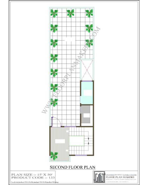 15x50 Second Floor Plan