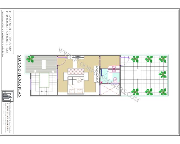 15x50 Second Floor Plan