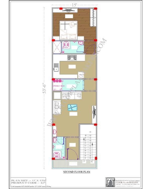 15x53 Second Floor Plan