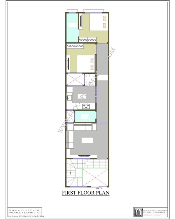 15x60 First Floor Plan