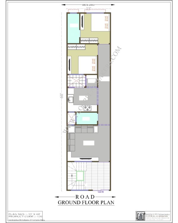 15x60 Ground Floor Plan
