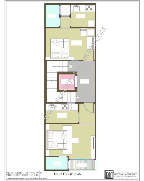 16’4’’ x 49’3" First Floor Plan