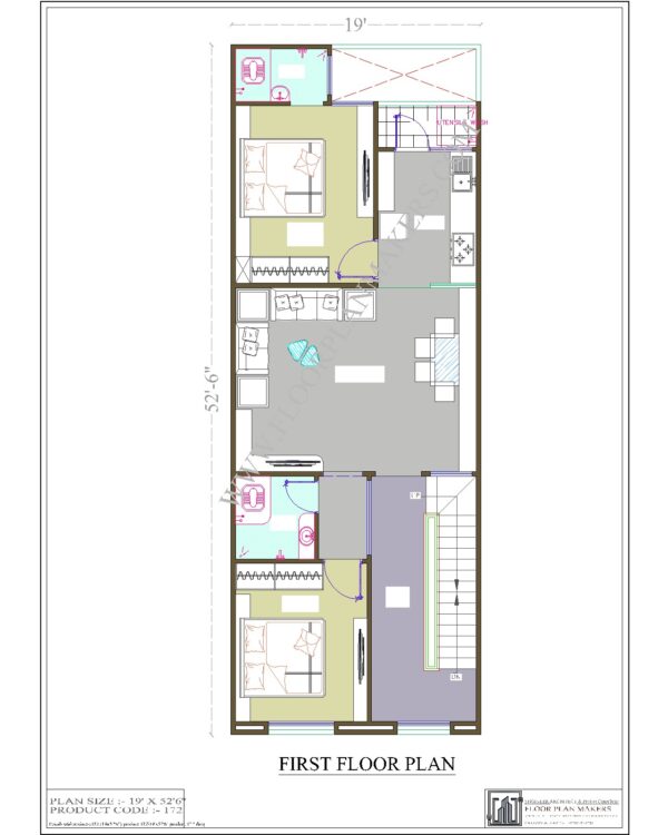 19x52 First Floor Plan
