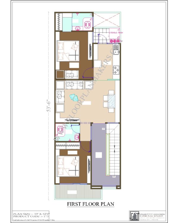 19x52 First Floor Plan
