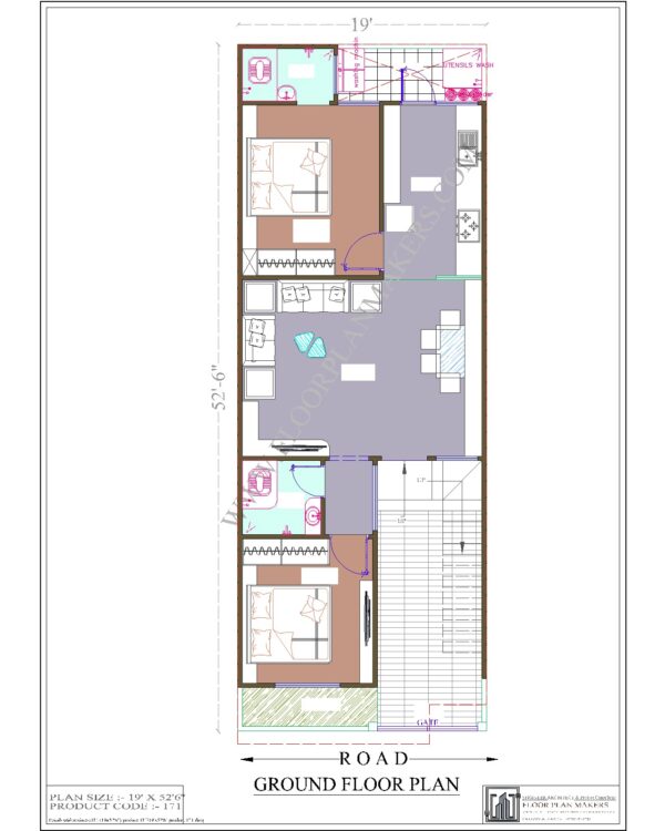 19x52 Ground Floor Plan