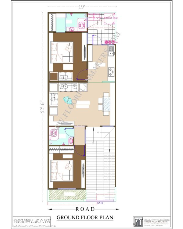 19x52 Ground Floor Plan