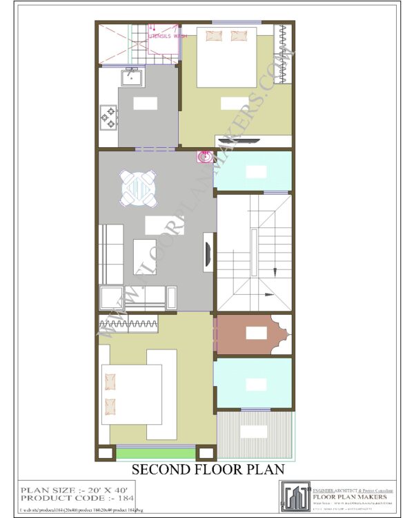 20x40 Second Floor Plan