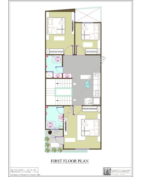 20x48 First Floor Plan