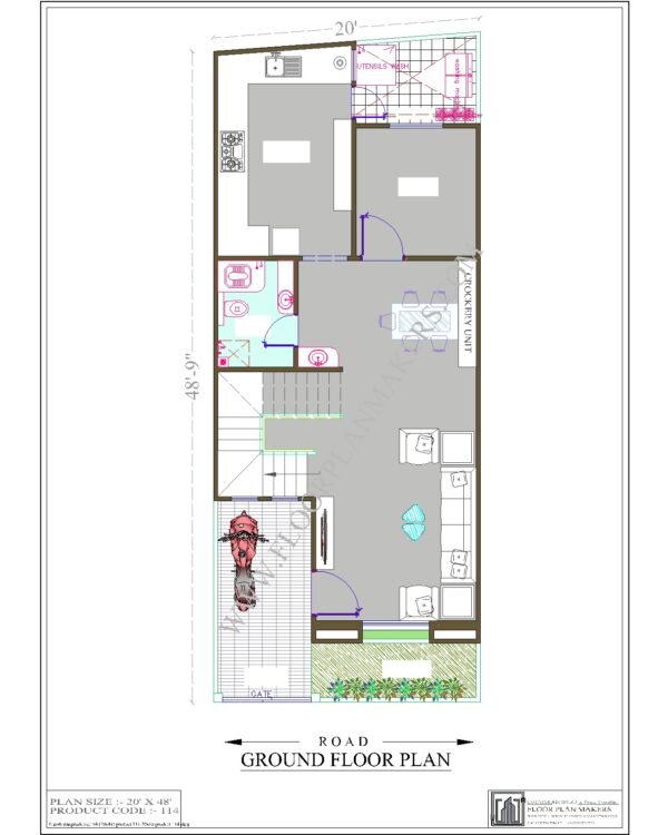 20x48 Ground Floor Plan