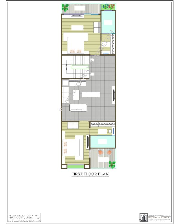 20x65 First Floor Plan