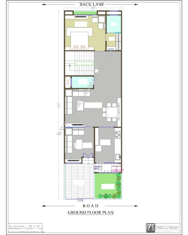 20x65 Ground Floor Plan