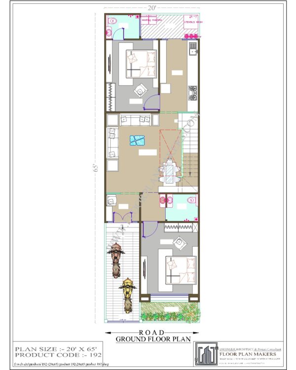 20x65 First Floor Plan