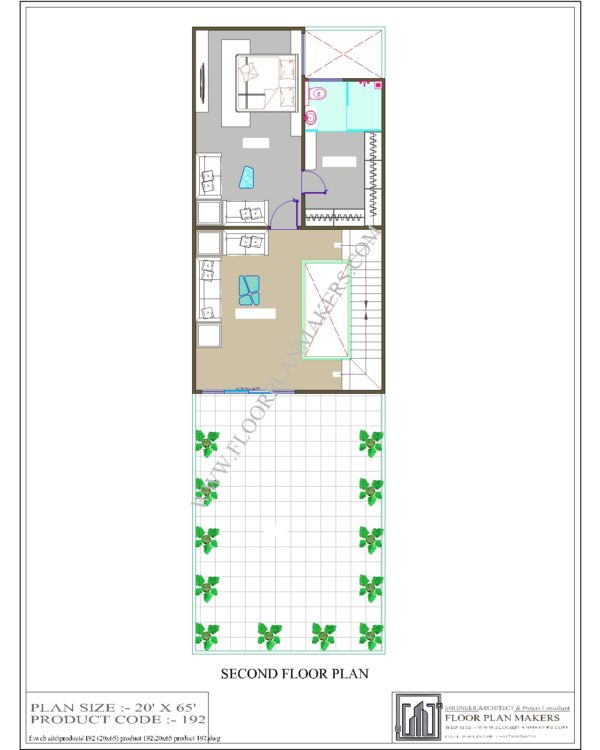 20x65 Second Floor Plan