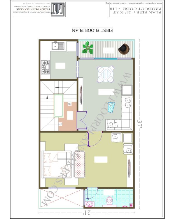 21x33 First Floor Plan
