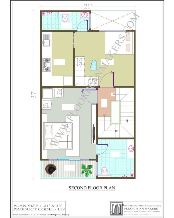 21x33 Second Floor Plan