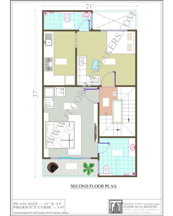 21x33 Second Floor Plan