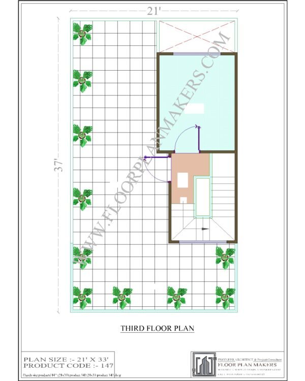 21x33 Third Floor Plan