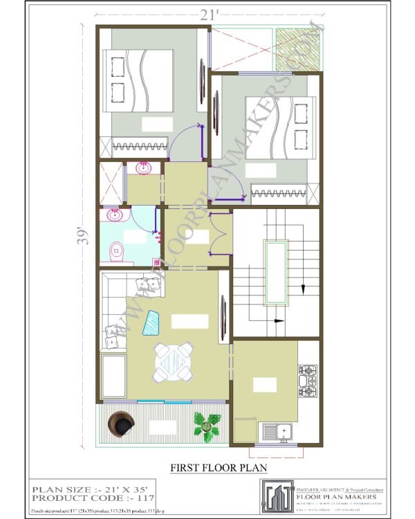 21x35 First Floor Plan