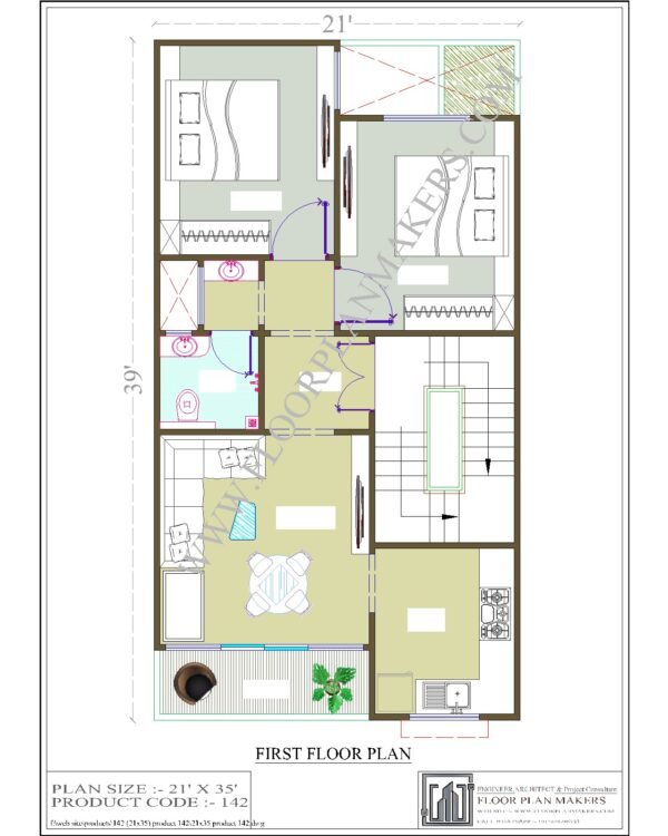 21x35 First Floor Plan