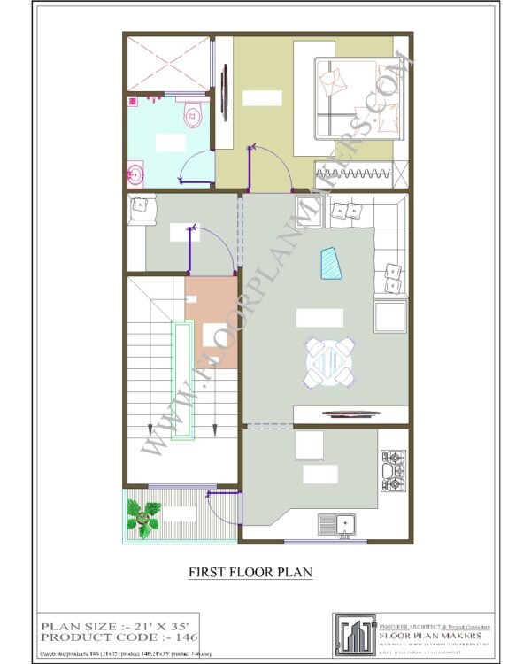 21x35 First Floor Plan