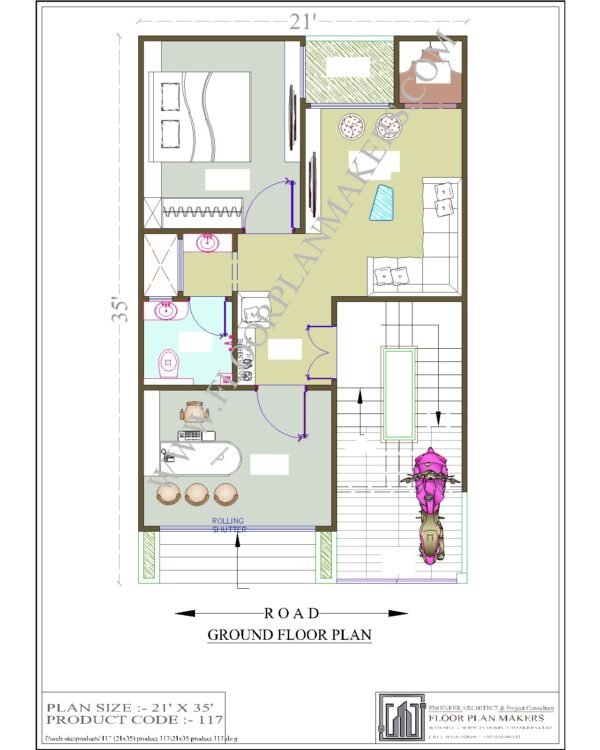 21x35 Ground Floor Plan