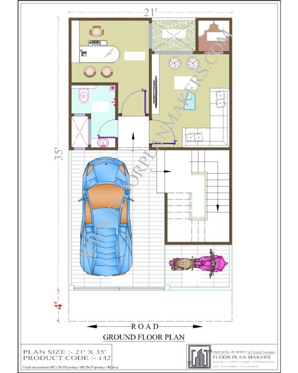 21x35 Ground Floor Plan