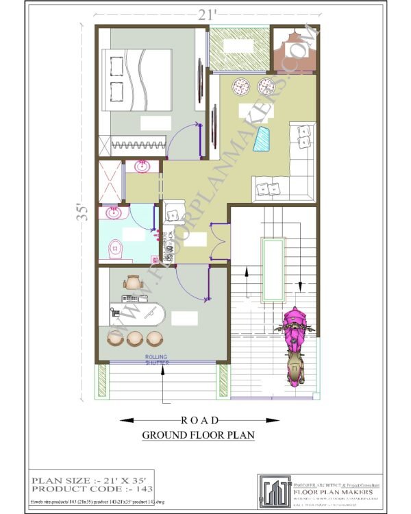 21x35 Ground Floor Plan