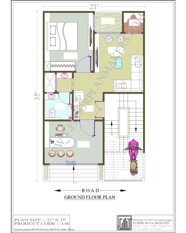 21x35 Ground Floor Plan