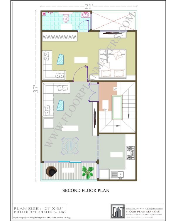 21x35 Second floor Plan