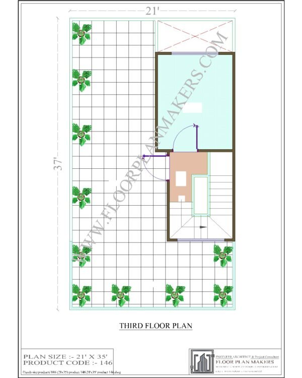 21x35 Third Floor Plan