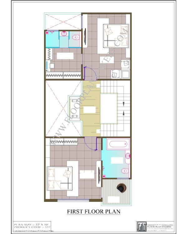 22x50 First Floor Plan