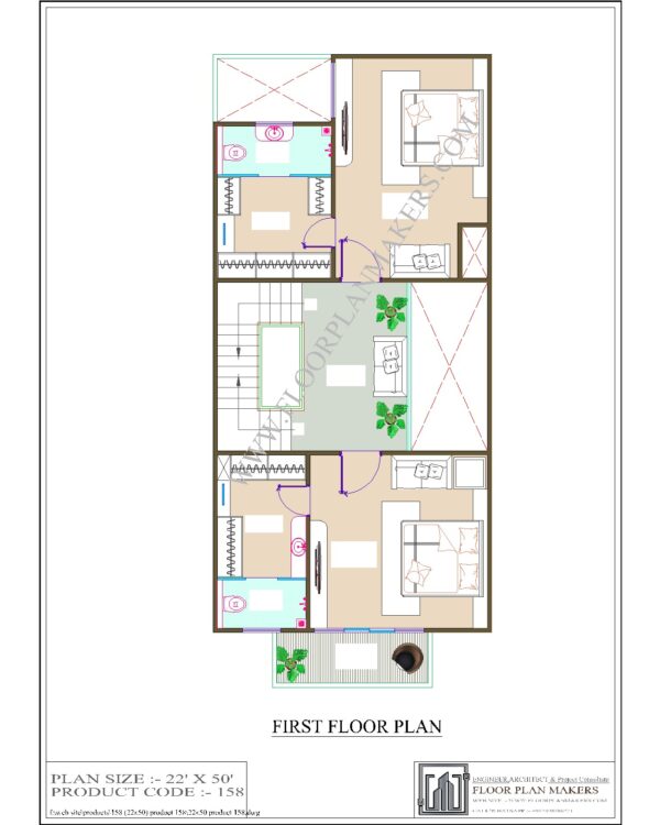 22x50 First Floor Plan
