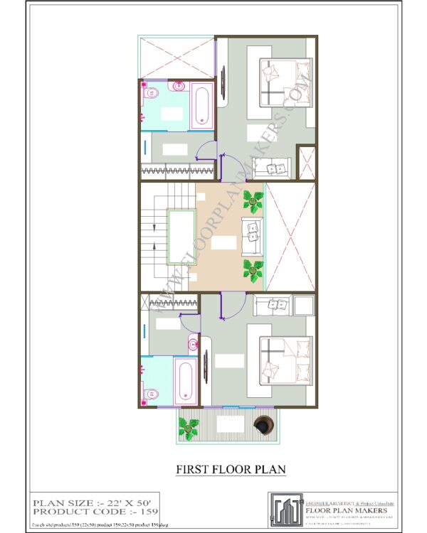 22x50 First Floor Plan