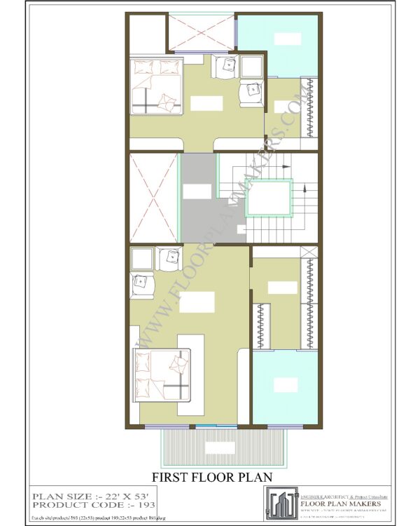 22x53 First Floor Plan