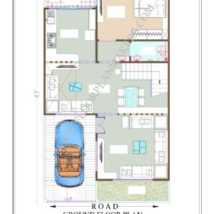 22x43 Ground Floor Plan